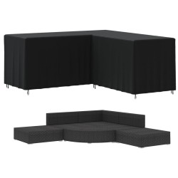 vidaXL Gartensofa-Abdeckung L-Form Schwarz 215x215x86 cm 420D Oxford