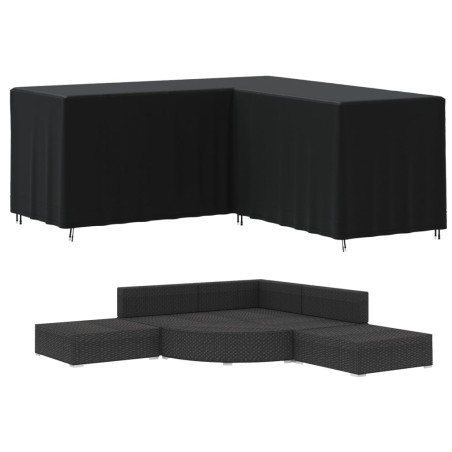 vidaXL Gartensofa-Abdeckung L-Form Schwarz 215x215x86 cm 420D Oxford
