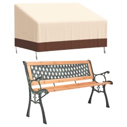vidaXL Abdeckung für 2-Sitzer-Bank Beige 137x97x48/74 cm 600D Oxford