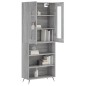 Highboard Grau Sonoma 69,5x34x180 cm Holzwerkstoff Highboard Grau Sonoma 69,5x34x180 cm Holzwerkstoff