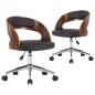 Drehbare Esszimmerstühle 2 Stk. Schwarz Bugholz und Kunstleder Drehbare Esszimmerstühle 2 Stk. Schwarz Bugholz und Kunstleder