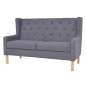 vidaXL 2-Sitzer-Sofa Stoff Grau vidaXL 2-Sitzer-Sofa Stoff Grau