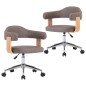 Drehbare Esszimmerstühle 2 Stk. Taupe Bugholz und Stoff Drehbare Esszimmerstühle 2 Stk. Taupe Bugholz und Stoff