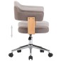 Drehbare Esszimmerstühle 2 Stk. Taupe Bugholz und Stoff Drehbare Esszimmerstühle 2 Stk. Taupe Bugholz und Stoff