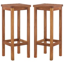 vidaXL Barhocker 2 Stk. Massivholz Akazie