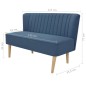 vidaXL Sofa Stoff 117 x 55,5 x 77 cm Blau vidaXL Sofa Stoff 117 x 55,5 x 77 cm Blau