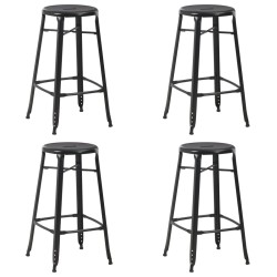 Barhocker 4 Stk. Schwarz Stahl