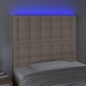 vidaXL LED Kopfteil Cappuccino-Braun 80x5x118/128 cm Kunstleder