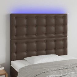 vidaXL LED Kopfteil Braun 80x5x118/128 cm Kunstleder