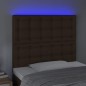 vidaXL LED Kopfteil Braun 80x5x118/128 cm Kunstleder