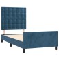 vidaXL Bettgestell mit Kopfteil Dunkelblau 100x200 cm Samt vidaXL Bettgestell mit Kopfteil Dunkelblau 100x200 cm Samt