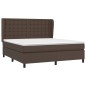 vidaXL Boxspringbett mit Matratze Braun 160x200 cm Kunstleder vidaXL Boxspringbett mit Matratze Braun 160x200 cm Kunstleder