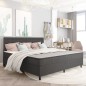 Boxspringbett Dunkelgrau Stoff 200x200 cm Boxspringbett Dunkelgrau Stoff 200x200 cm