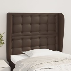vidaXL Kopfteil mit Ohren Braun 83x23x118/128 cm Kunstleder