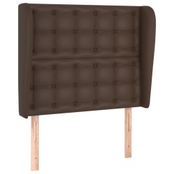 vidaXL Kopfteil mit Ohren Braun 83x23x118/128 cm Kunstleder