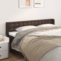vidaXL Kopfteil mit Ohren Braun 163x16x78/88 cm Kunstleder