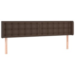 vidaXL Kopfteil mit Ohren Braun 163x16x78/88 cm Kunstleder