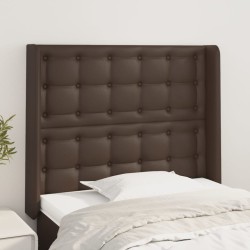 vidaXL Kopfteil mit Ohren Braun 83x16x118/128 cm Kunstleder