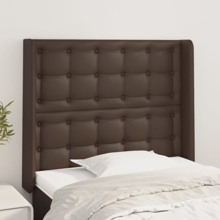 vidaXL Kopfteil mit Ohren Braun 83x16x118/128 cm Kunstleder