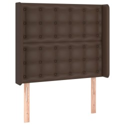 vidaXL Kopfteil mit Ohren Braun 83x16x118/128 cm Kunstleder
