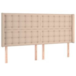 vidaXL Kopfteil mit Ohren Cappuccino-Braun 163x16x118/128cm Kunstleder