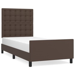 vidaXL Bettgestell mit Kopfteil Braun 80x200 cm Kunstleder