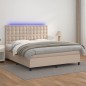 vidaXL Boxspringbett mit Matratze & LED Cappuccino-Braun 160x200cm vidaXL Boxspringbett mit Matratze & LED Cappuccino-Braun 160x200cm