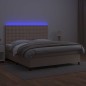 vidaXL Boxspringbett mit Matratze & LED Cappuccino-Braun 160x200cm vidaXL Boxspringbett mit Matratze & LED Cappuccino-Braun 160x200cm