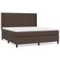 vidaXL Boxspringbett mit Matratze Braun 160x200 cm Kunstleder vidaXL Boxspringbett mit Matratze Braun 160x200 cm Kunstleder