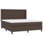 vidaXL Boxspringbett mit Matratze Braun 160x200 cm Kunstleder vidaXL Boxspringbett mit Matratze Braun 160x200 cm Kunstleder