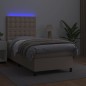 vidaXL Boxspringbett mit Matratze & LED Cappuccino-Braun 80x200cm vidaXL Boxspringbett mit Matratze & LED Cappuccino-Braun 80x200cm