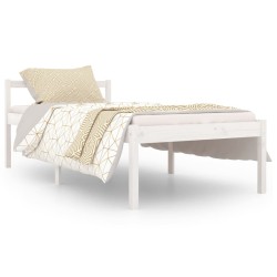 vidaXL Seniorenbett Weiß 90x190 cm Massivholz Kiefer