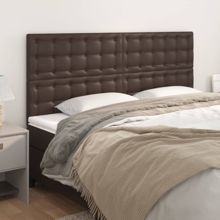 vidaXL Kopfteile 4 Stk. Braun 80x5x78/88 cm Kunstleder