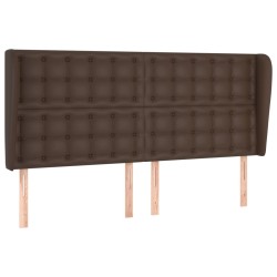 vidaXL Kopfteil mit Ohren Braun 163x23x118/128 cm Kunstleder