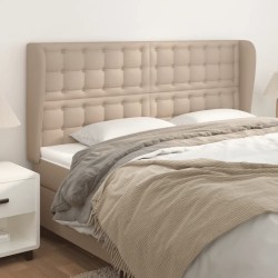vidaXL Kopfteil mit Ohren Cappuccino-Braun 163x23x118/128cm Kunstleder