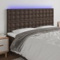 vidaXL LED Kopfteil Braun 160x5x118/128 cm Kunstleder