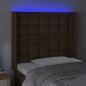 vidaXL LED Kopfteil Braun 83x16x118/128 cm Kunstleder