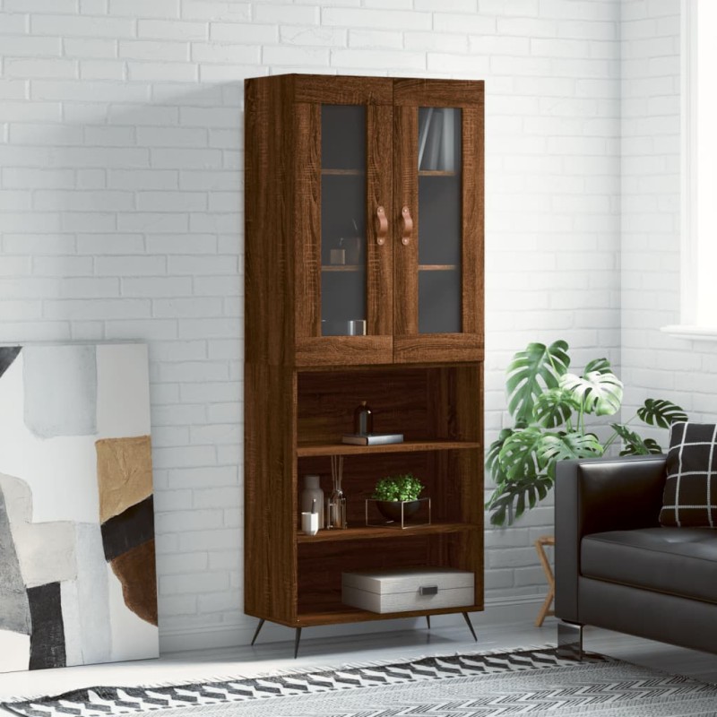 Highboard Braun Eichen-Optik 69,5x34x180 cm Holzwerkstoff Highboard Braun Eichen-Optik 69,5x34x180 cm Holzwerkstoff