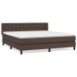 vidaXL Boxspringbett mit Matratze Braun 160x200 cm Kunstleder vidaXL Boxspringbett mit Matratze Braun 160x200 cm Kunstleder