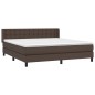 vidaXL Boxspringbett mit Matratze Braun 160x200 cm Kunstleder vidaXL Boxspringbett mit Matratze Braun 160x200 cm Kunstleder