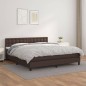 vidaXL Boxspringbett mit Matratze Braun 160x200 cm Kunstleder vidaXL Boxspringbett mit Matratze Braun 160x200 cm Kunstleder