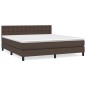 vidaXL Boxspringbett mit Matratze Braun 160x200 cm Kunstleder vidaXL Boxspringbett mit Matratze Braun 160x200 cm Kunstleder