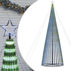 vidaXL Weihnachtsbaum Kegelform 1544 LEDs Blau 500 cm