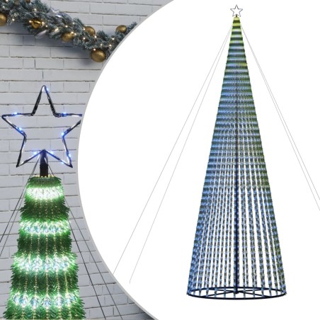 vidaXL Weihnachtsbaum Kegelform 1544 LEDs Blau 500 cm