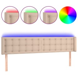 vidaXL LED Kopfteil Cappuccino-Braun 163x16x78/88 cm Kunstleder