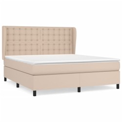 vidaXL Boxspringbett Matratze Cappuccino-Braun 160x200 cm Kunstleder