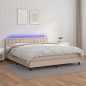 vidaXL Boxspringbett mit Matratze & LED Cappuccino-Braun 160x200cm vidaXL Boxspringbett mit Matratze & LED Cappuccino-Braun 160x200cm