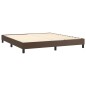vidaXL Boxspringbett mit Matratze & LED Braun 160x200 cm Kunstleder vidaXL Boxspringbett mit Matratze & LED Braun 160x200 cm Kunstleder