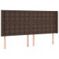 vidaXL Boxspringbett mit Matratze & LED Braun 160x200 cm Kunstleder vidaXL Boxspringbett mit Matratze & LED Braun 160x200 cm Kunstleder