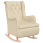 vidaXL Schaukelsessel mit Kautschukholz-Beinen Creme Stoff vidaXL Schaukelsessel mit Kautschukholz-Beinen Creme Stoff